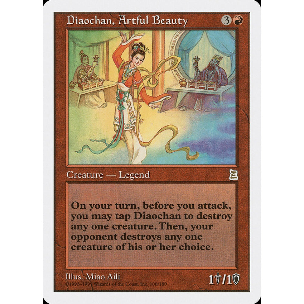 Diaochan, Artful Beauty rare 108 Magic the Gathering Portal Three Kingdoms