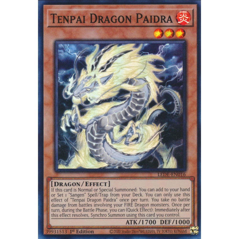 Tenpai Dragon Paidra, LEDE-EN016, Super Rare, Yu-Gi-Oh!, Legacy of Destruction