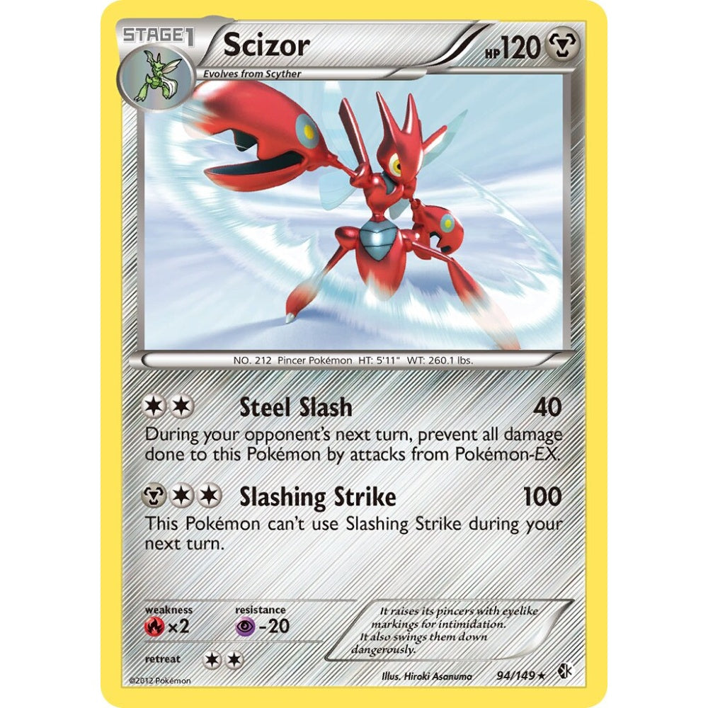Scizor Rare Holo 94/149 Pokemon Card Game Boundaries Crossed