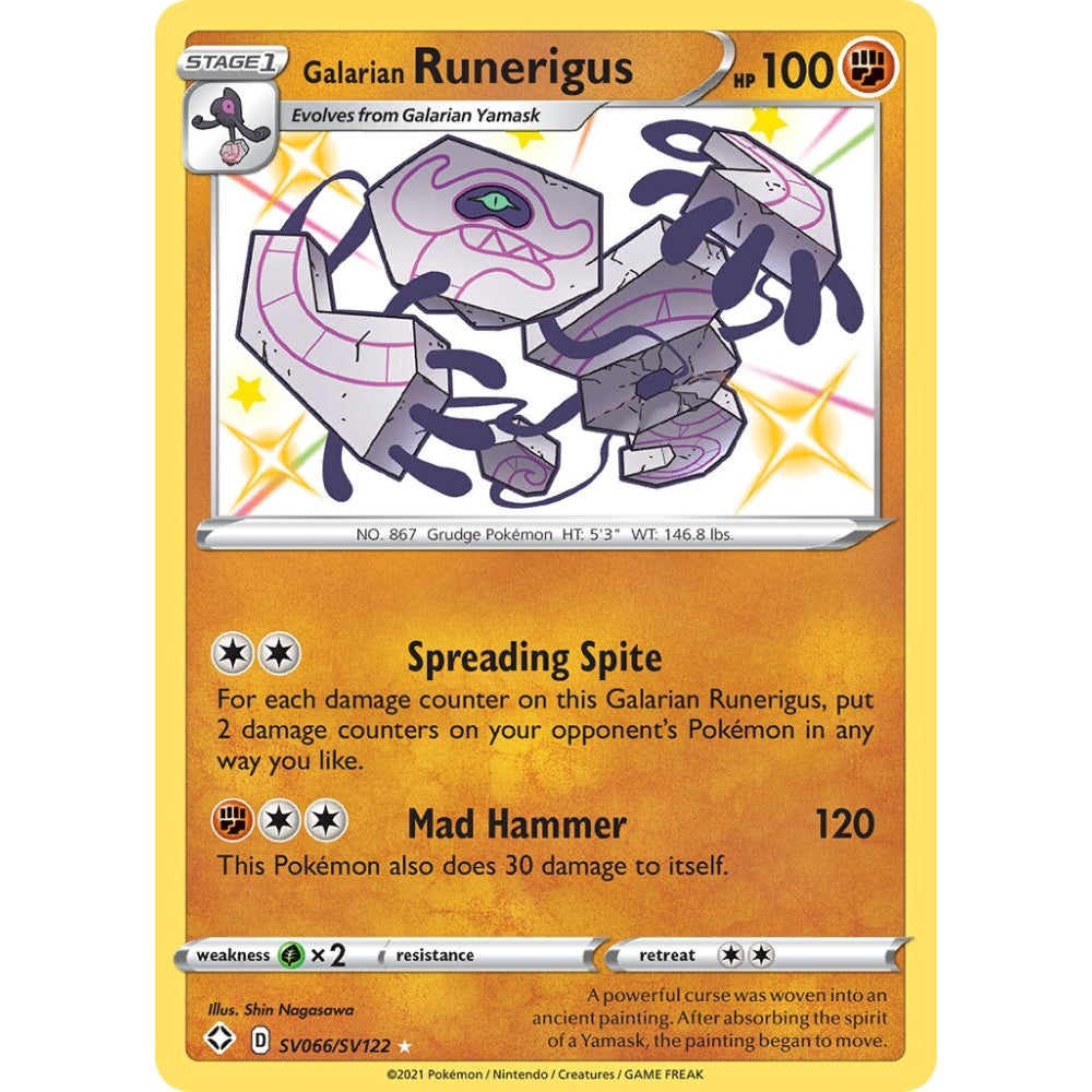 Galarian Runerigus Rare Shiny SV066/SV122 Pokemon Card Game Shining Fates