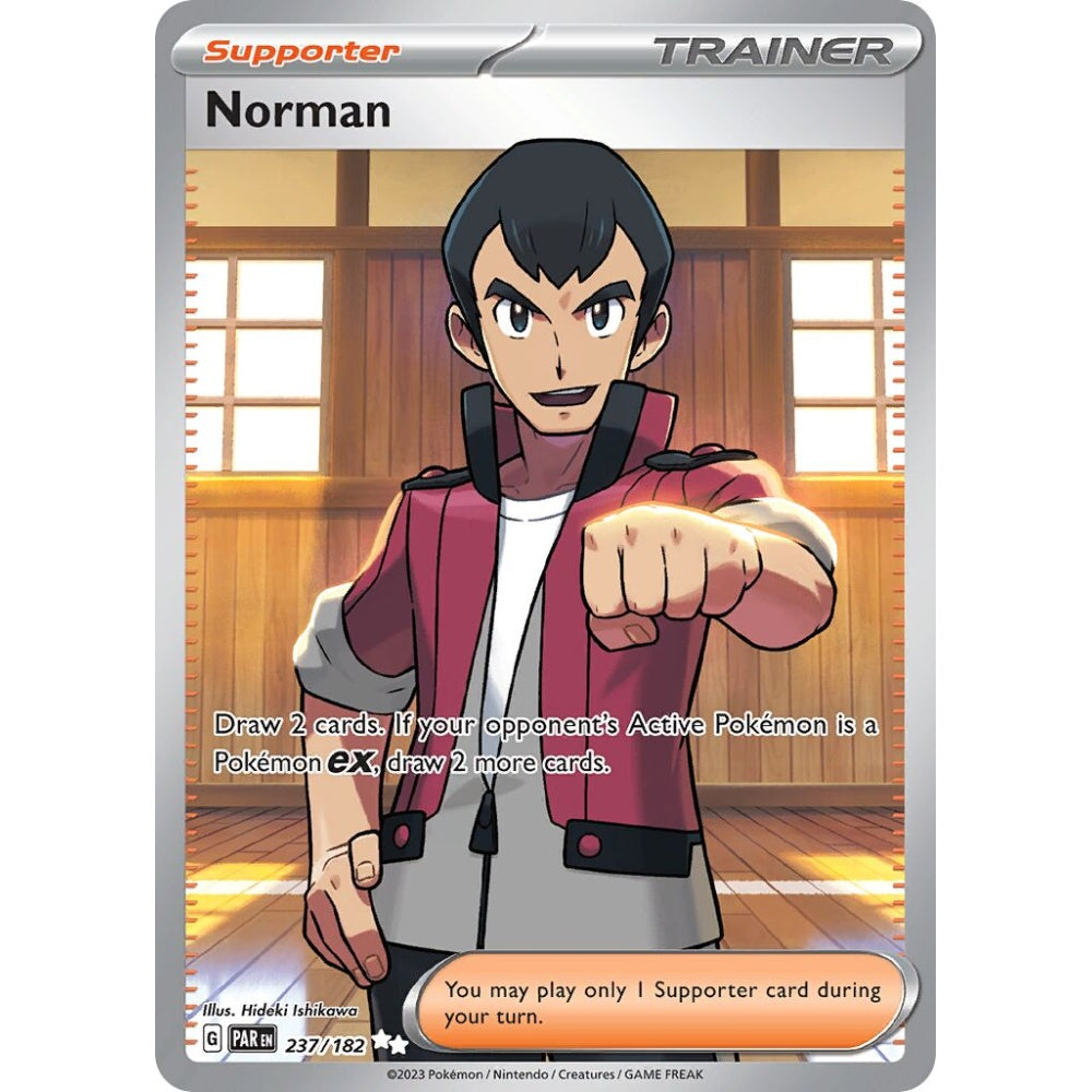 Norman Ultra Rare 237/182 Pokemon Card Game Paradox Rift