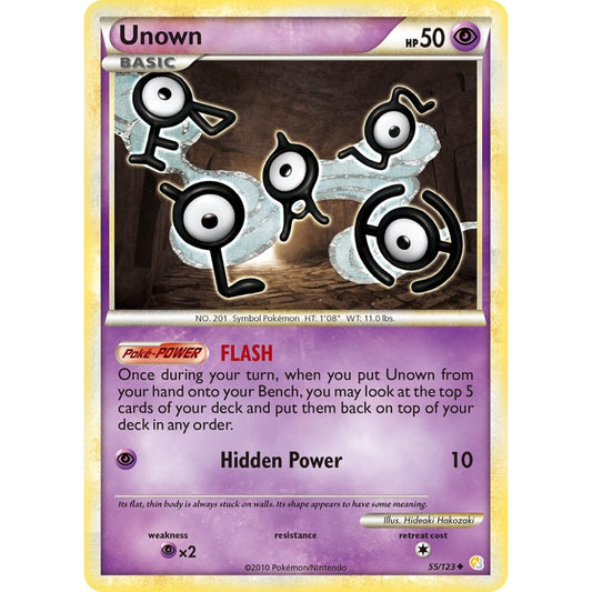 Unown Uncommon 55/123 Pokemon Card Game HeartGold & SoulSilver