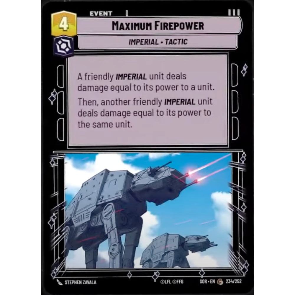 Maximum Firepower, 234, C, Star Wars Unlimited, Sparks Of Rebellion