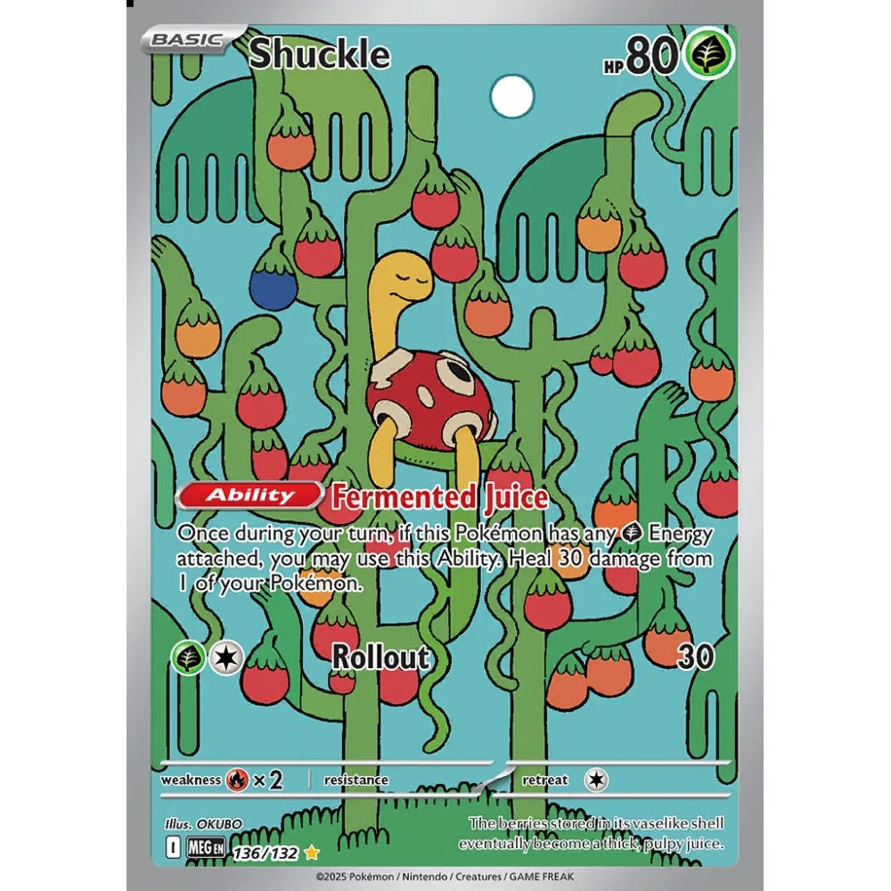 Shuckle Illustration Rare 136/132 Pokemon Card Game Mega Evolution