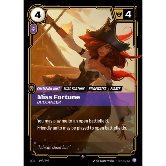 Miss Fortune, Buccaneer OGN-193/298 Riftbound Card Game Origins Rare
