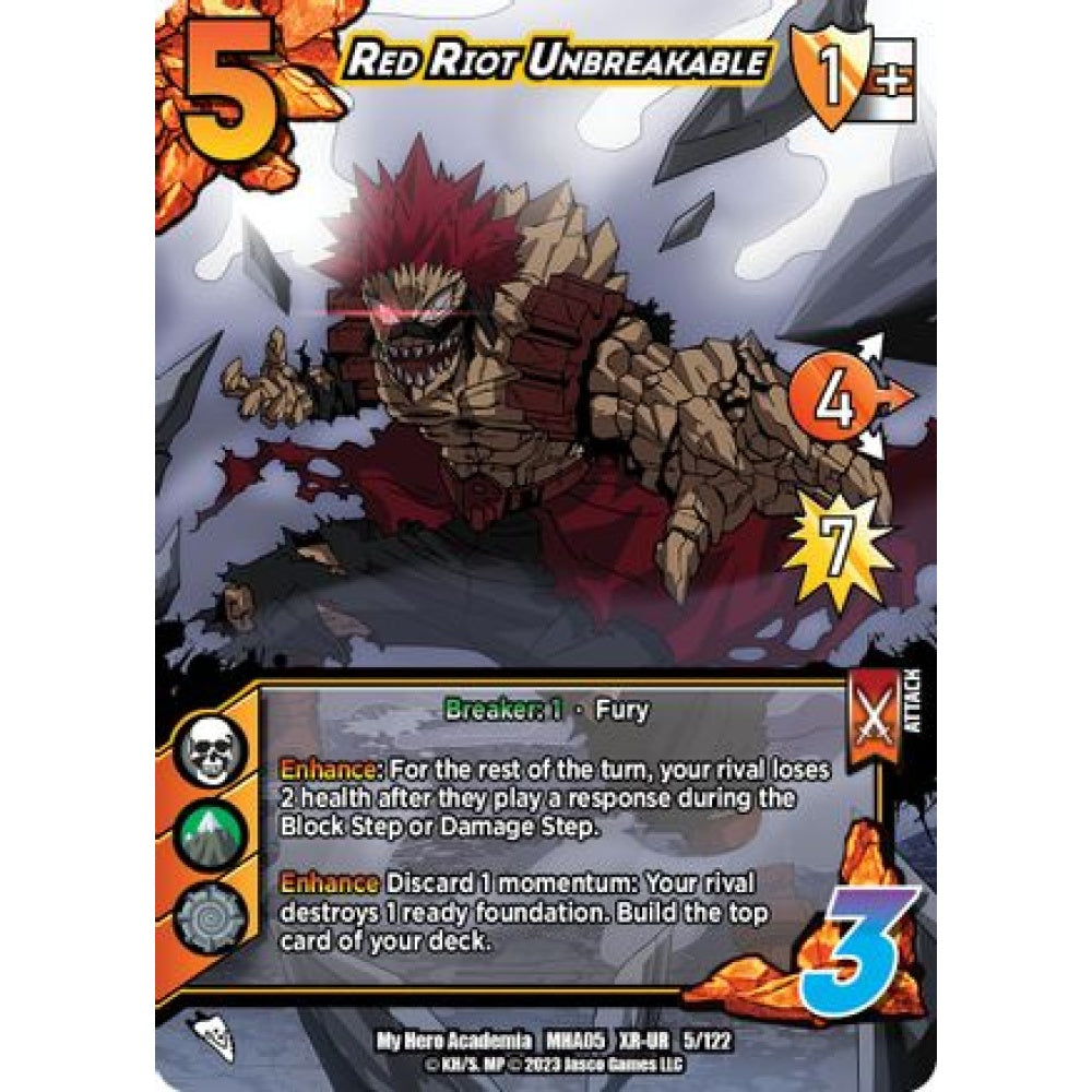 Red Riot Unbreakable, 5/122, XR-UR, UniVersus, MHA05 Undaunted Raid
