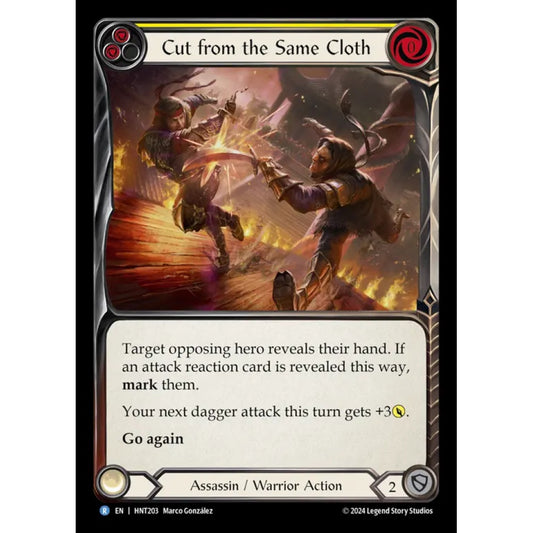 Cut from the Same Cloth HNT203 Rare Flesh & Blood Trading Card Game The Hunted in Regular Art