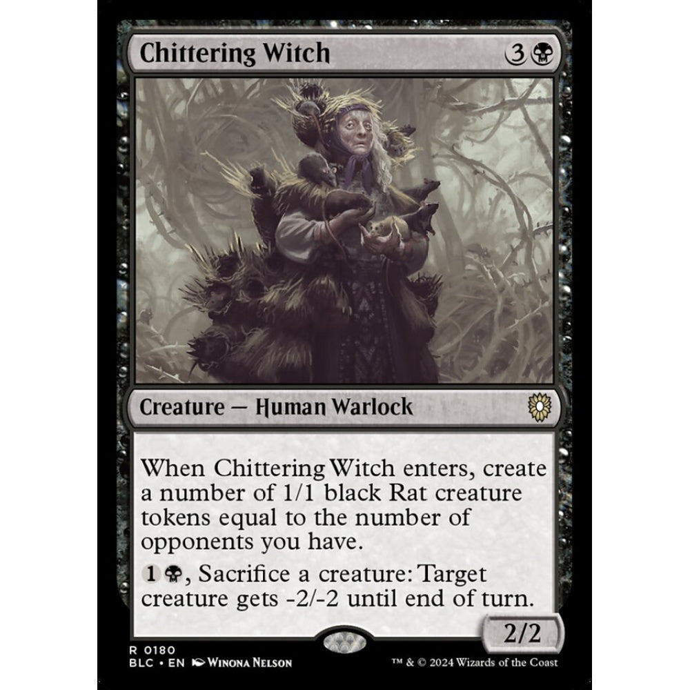 Chittering Witch, 180, rare, Magic: The Gathering, Bloomburrow