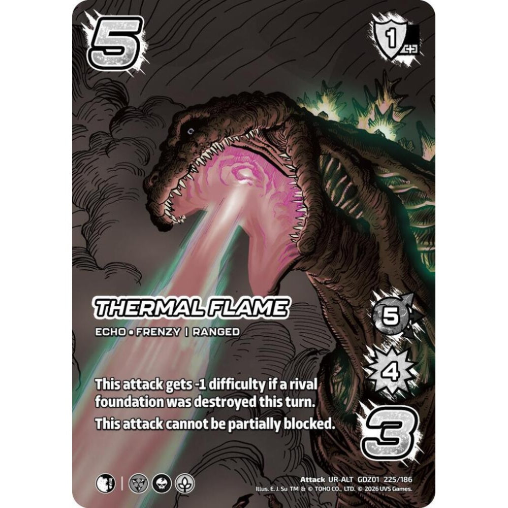 Thermal Flame GDZ01 225/186 GDZ01 Universus Godzilla: Reign of Kaiju Attack UR-ALT