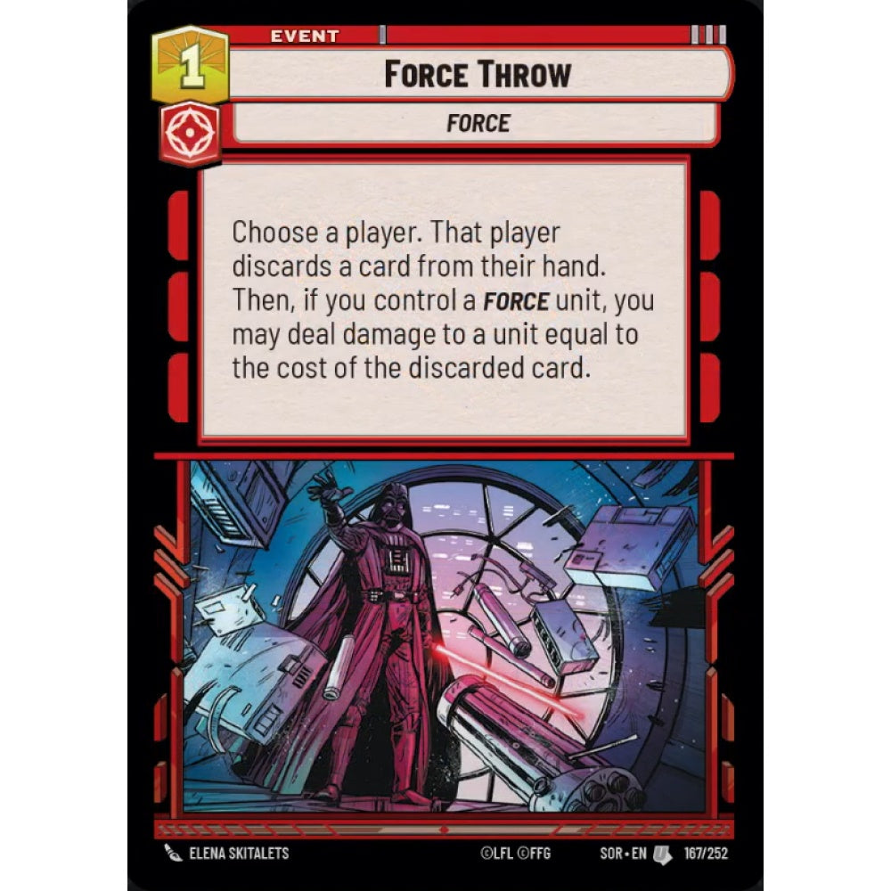 Force Throw, 167, U, Star Wars Unlimited, Sparks Of Rebellion