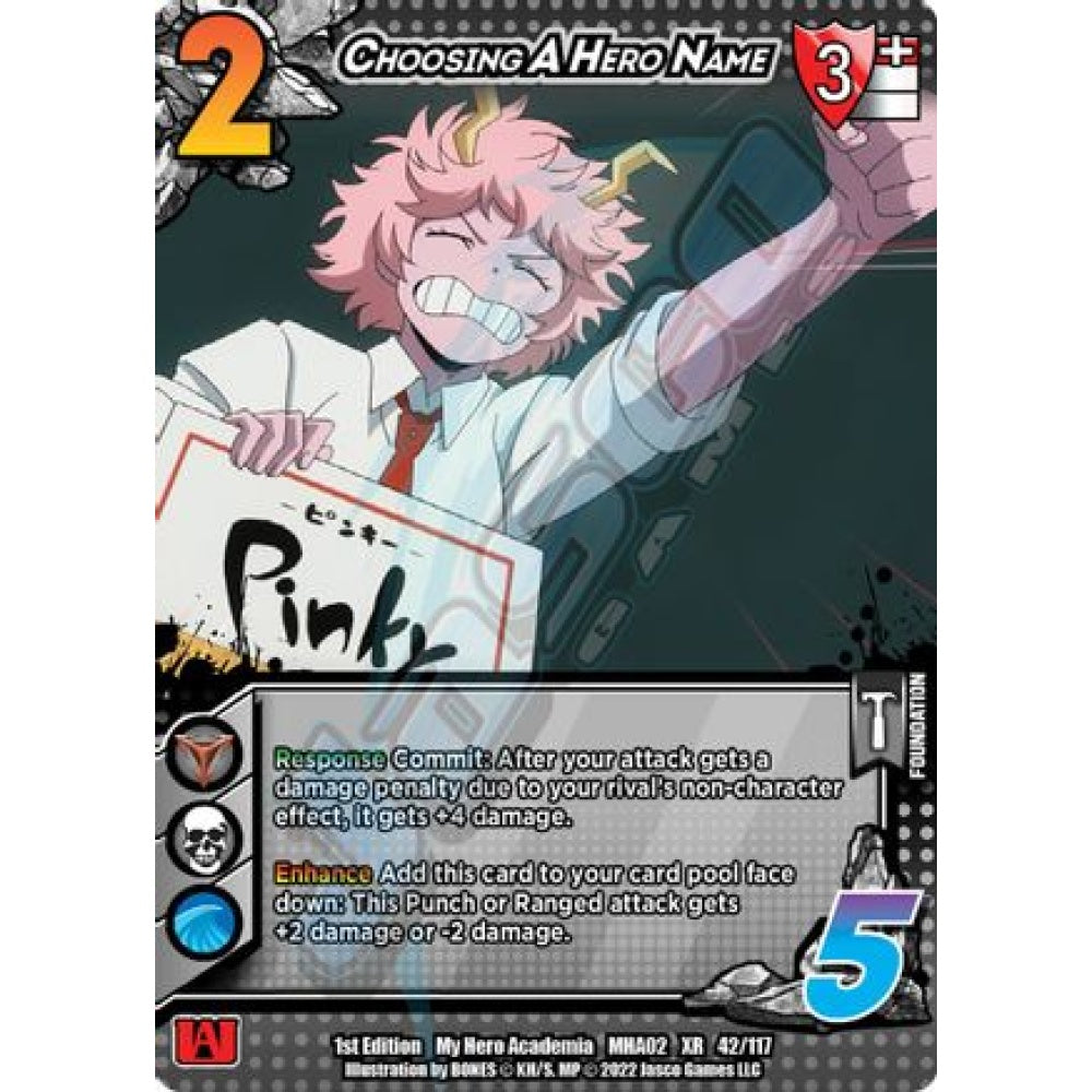 Choosing A Hero Name, 42/117, XR, UniVersus, MHA02 Crimson Rampage