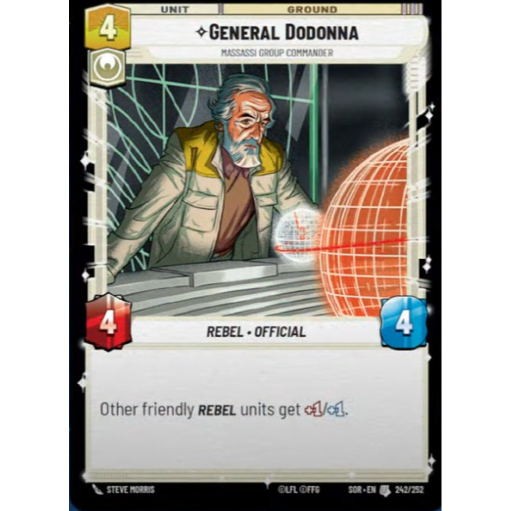 General Dodonna, 242, U, Star Wars Unlimited, Sparks Of Rebellion