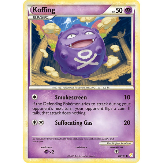 Koffing Common 70/123 Pokemon Card Game HeartGold & SoulSilver