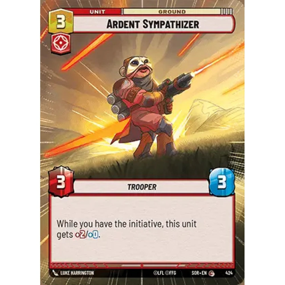 Ardent Sympathizer, 424, C, Star Wars Unlimited, Sparks Of Rebellion