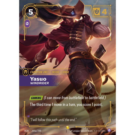 Yasuo, Windrider OGN-205a/298 Riftbound Card Game Origins Showcase