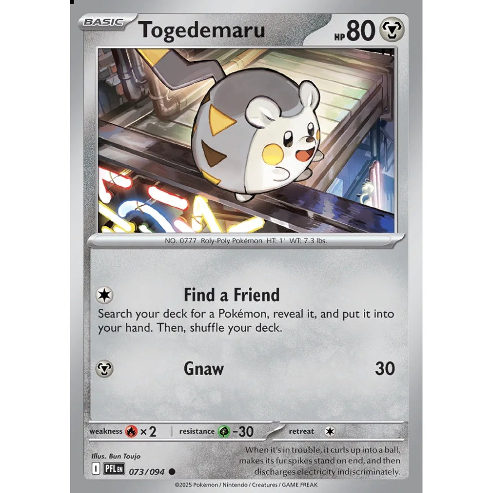 Togedemaru Common 073/094 Pokemon Card Game Phantasmal Flames