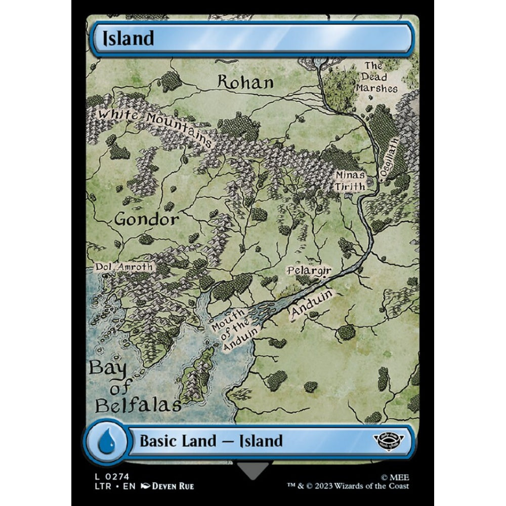 Island, common, 274, Magic the Gathering, The Lord of the Rings: Tales of Middle-earth