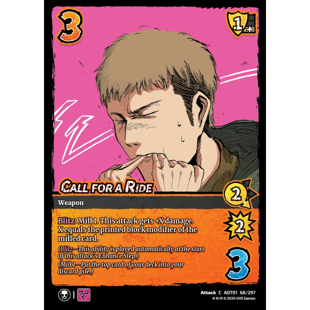 Call for a Ride, 68/297, C, UniVersus, Attack on Titan: Battle for Humanity
