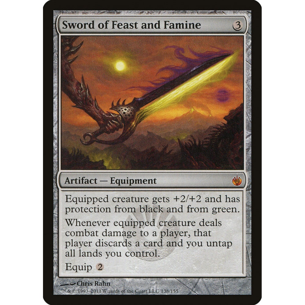 Sword of Feast and Famine mythic 138 Magic the Gathering Mirrodin Besieged S-Chinese