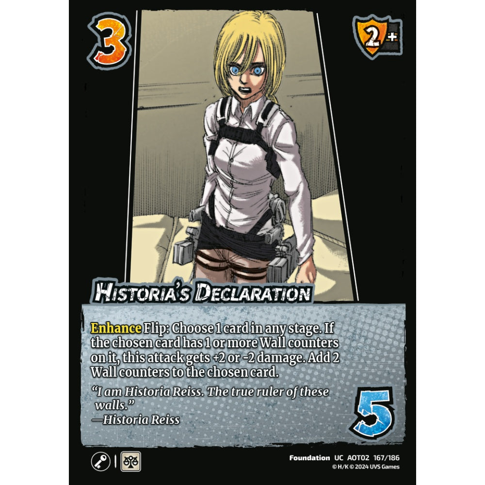 Historia's Declaration, 167/186, AOT02, Universus, Attack on Titan: Origins of Power, Foundation, UC