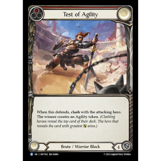Test of Agility HVY162-RF Rare Flesh & Blood Trading Card Game Heavy Hitters in Rainbow Foil Art