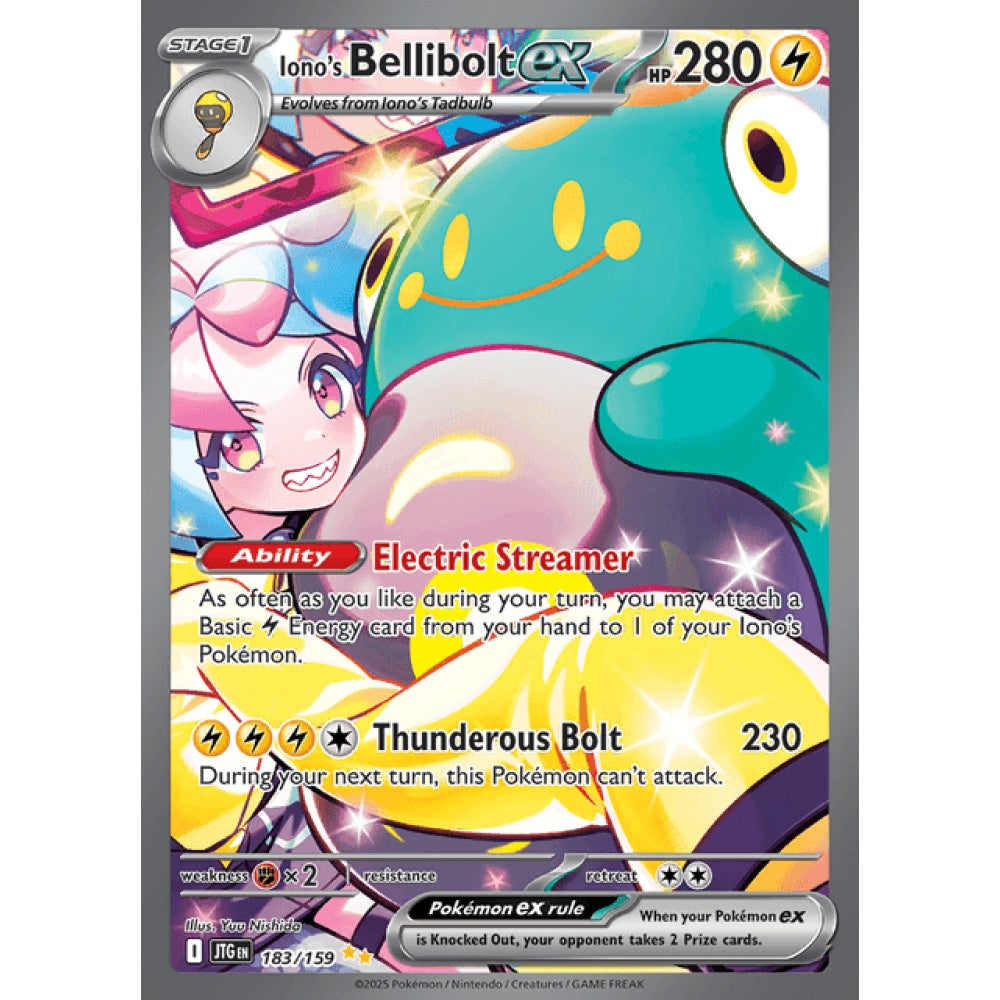 Iono's Bellibolt ex Secret Illustration Rare 183/159 Pokemon Card Game Journey Together