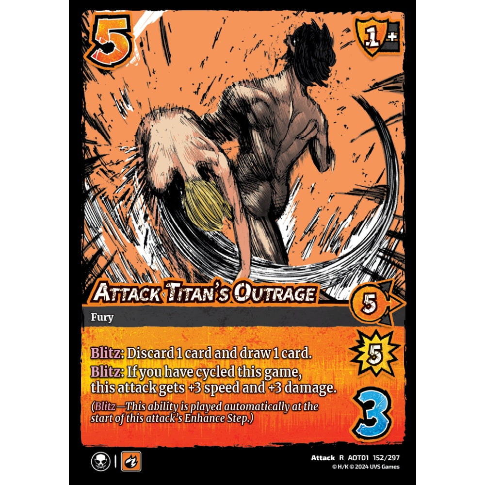 Attack Titan's Outrage, 152/297, R, UniVersus, Attack on Titan: Battle for Humanity