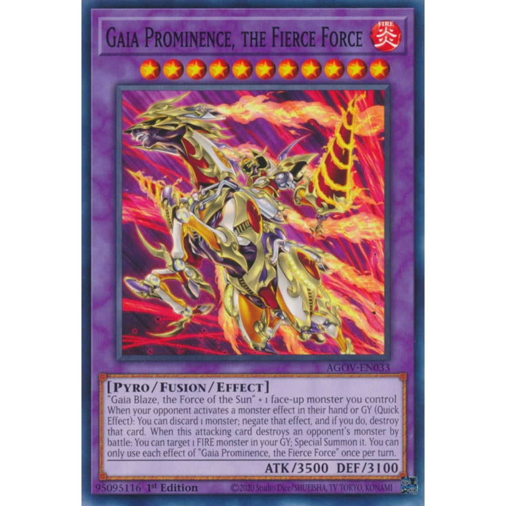 Gaia Prominence, the Fierce Force AGOV-EN033 Common Common Yu-Gi-Oh Age of Overlord in Art
