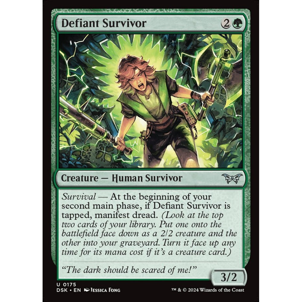Defiant Survivor, 175, uncommon, Magic: The Gathering, Duskmourn: House of Horror