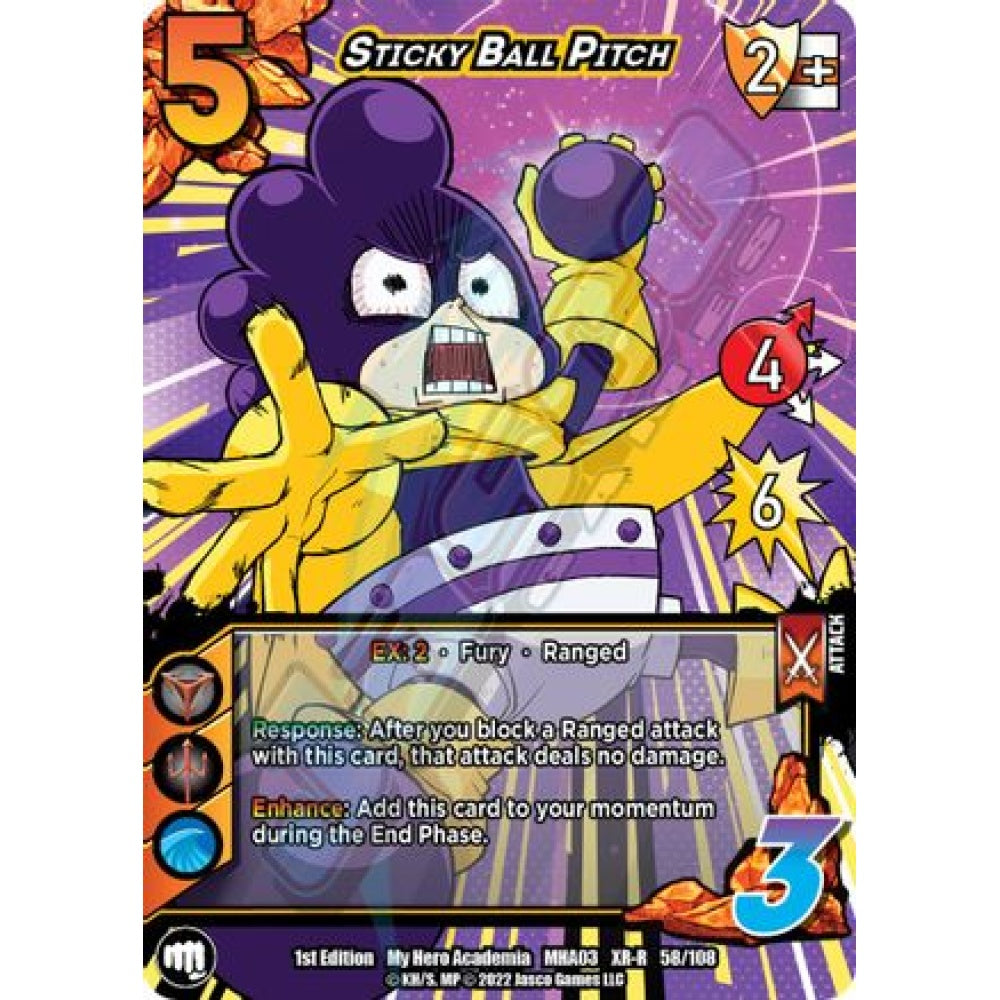 Sticky Ball Pitch, 58/108, XR-R, UniVersus, MHA03 Heroes Clash