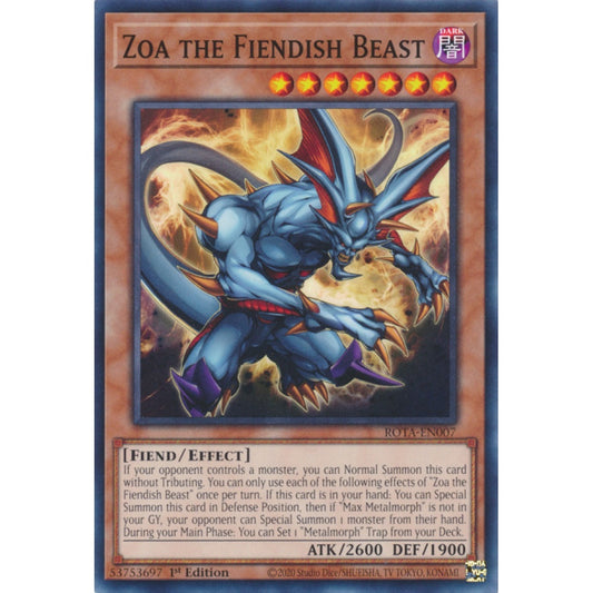 Zoa the Fiendish Beast ROTA-EN007 Common Common Yu-Gi-Oh Rage of the Abyss in Art