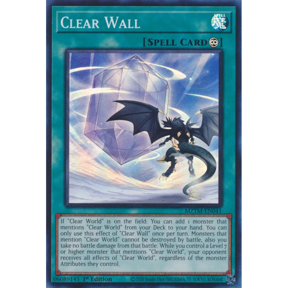 Clear Wall MZTM-EN041 Super Super Rare Yu-Gi-Oh Maze of the Master in Art