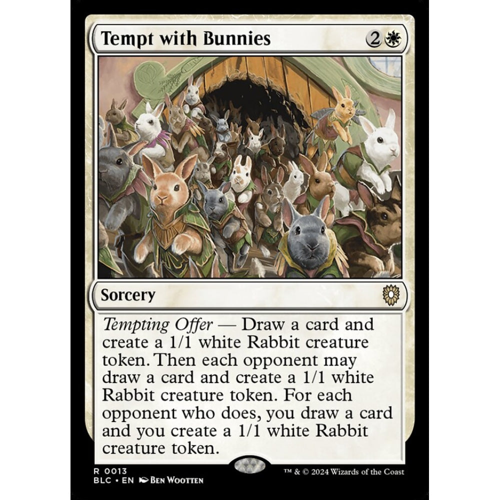 Tempt with Bunnies, 13, rare, Magic: The Gathering, Bloomburrow