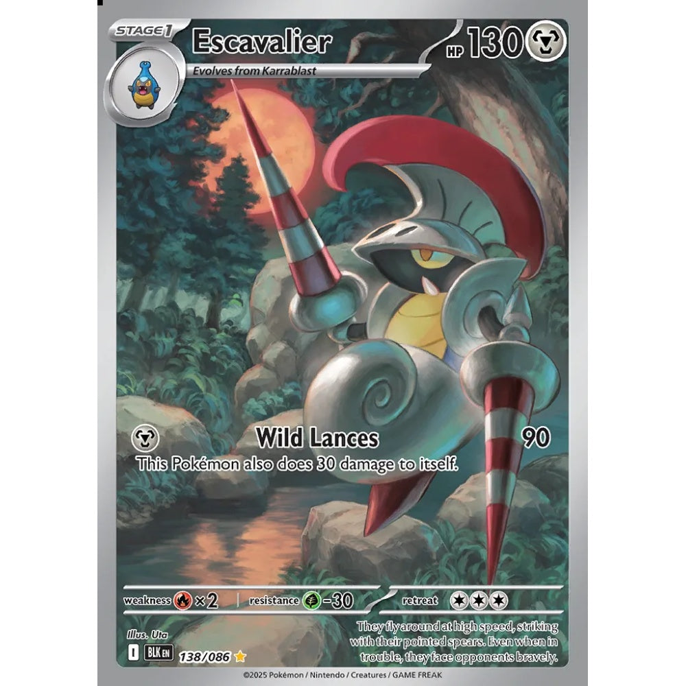 Escavalier Illustration Rare 138/086 Pokemon Card Game Black Bolt