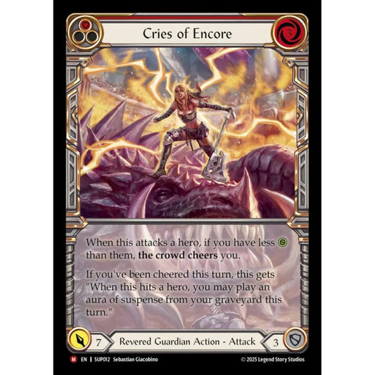 Cries of Encore SUP012-CF Majestic Flesh & Blood Trading Card Game Super Slam in Cold Foil Art