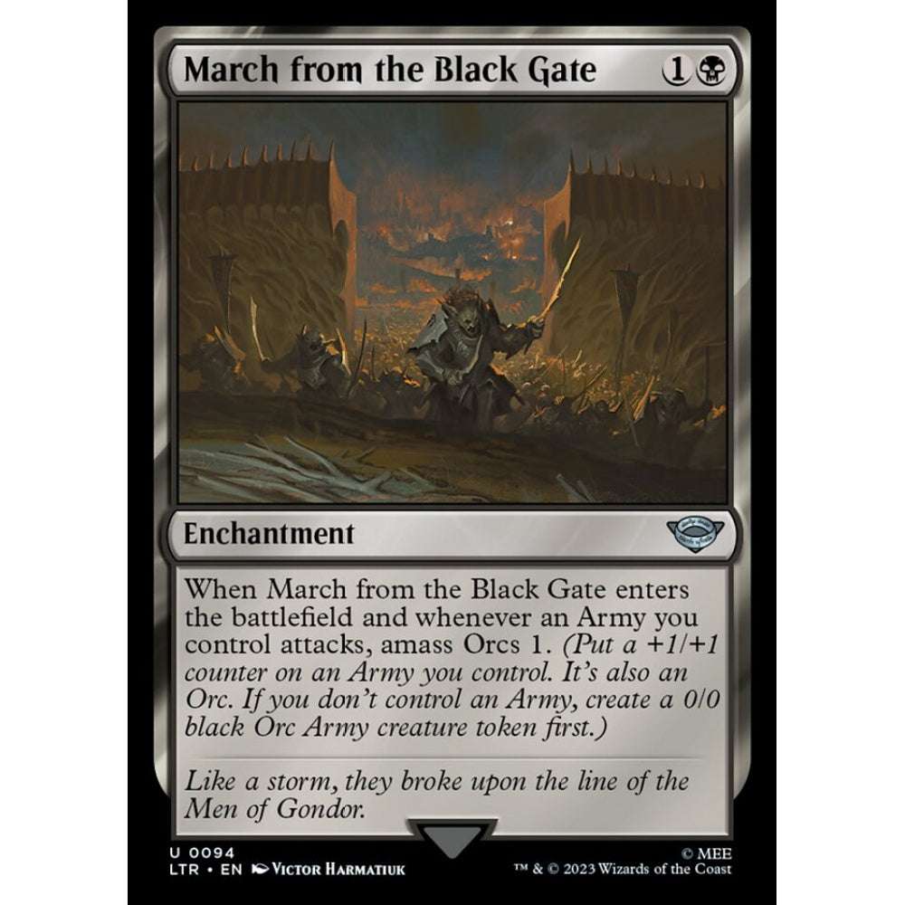 March from the Black Gate, uncommon, 94, Magic the Gathering, The Lord of the Rings: Tales of Middle-earth