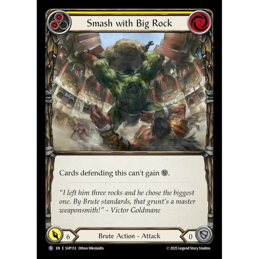 Smash with Big Rock SUP133-RF Super-Rare Flesh & Blood Trading Card Game Super Slam in Rainbow Foil Art