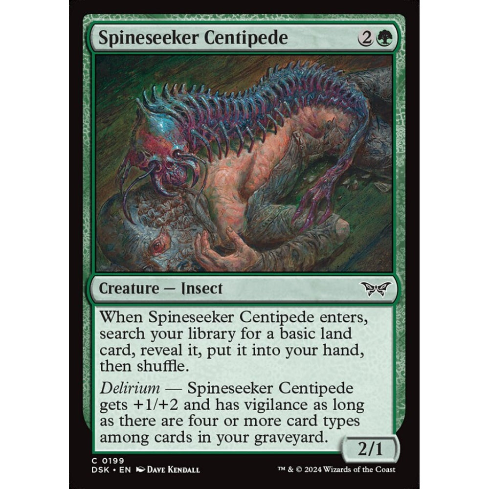 Spineseeker Centipede, 199, common, Magic: The Gathering, Duskmourn: House of Horror