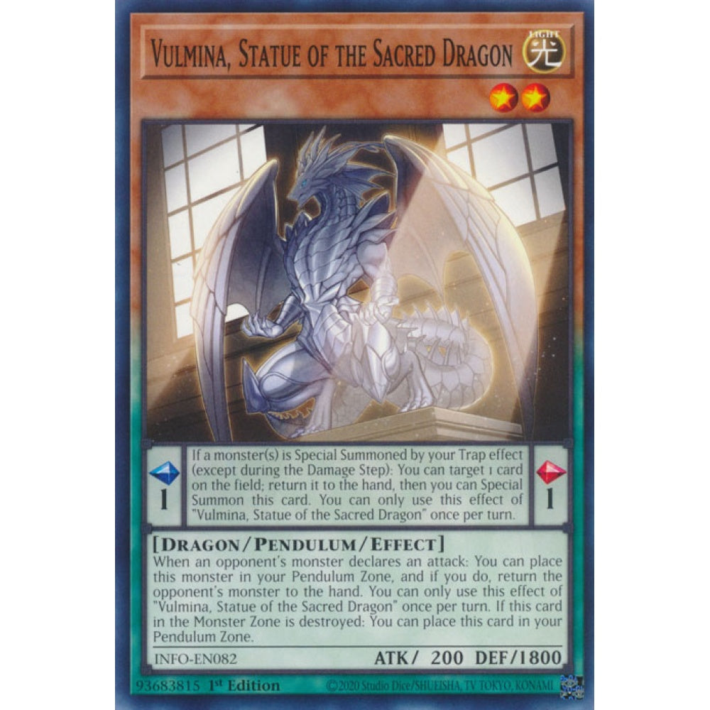 Vulmina, Statue of the Sacred Dragon INFO-EN082 Common Common Yu-Gi-Oh The Infinite Forbidden in Art