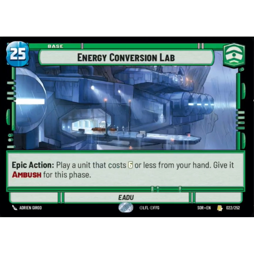 Energy Conversion Lab, 22, R, Star Wars Unlimited, Sparks Of Rebellion