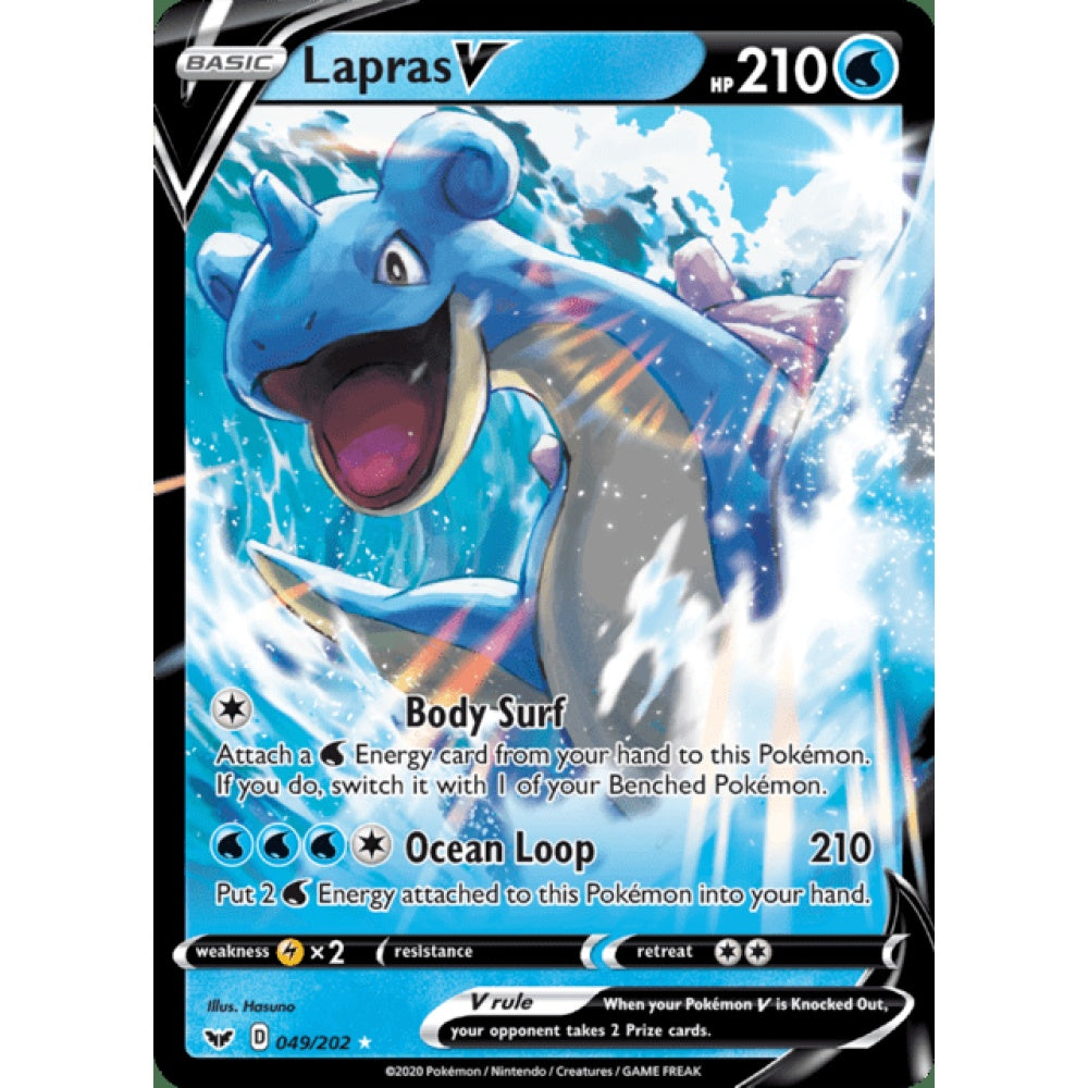 Lapras V Double Rare 049/202 Pokemon Card Game Sword & Shield