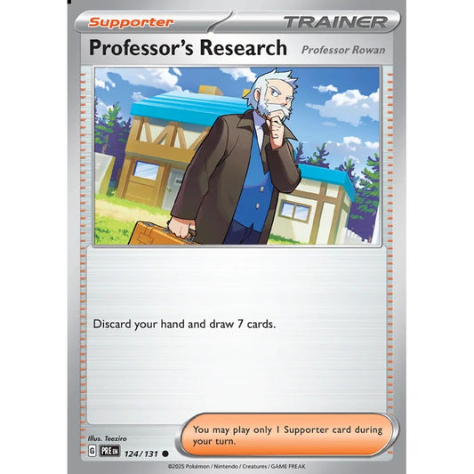 Professor's Research Common 124/131 Pokemon Card Game Prismatic Evolutions