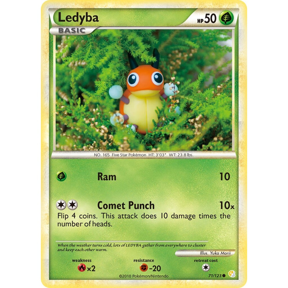 Ledyba Common 71/123 Pokemon Card Game HeartGold & SoulSilver