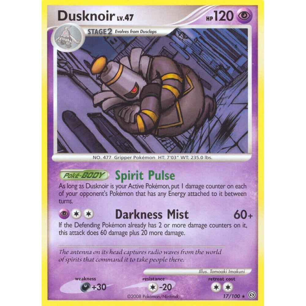Dusknoir Rare 17/100 Pokemon Card Game Stormfront