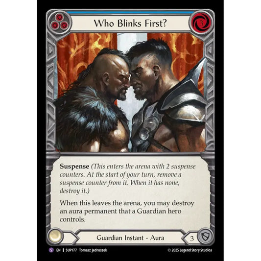 Who Blinks First? SUP177-RF Super-Rare Flesh & Blood Trading Card Game Super Slam in Rainbow Foil Art