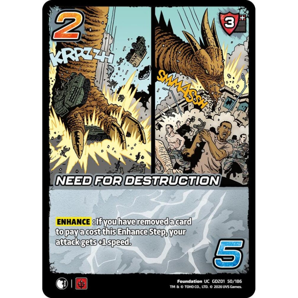 Need for Destruction GDZ01 50/186 GDZ01 Universus Godzilla: Reign of Kaiju Foundation UC