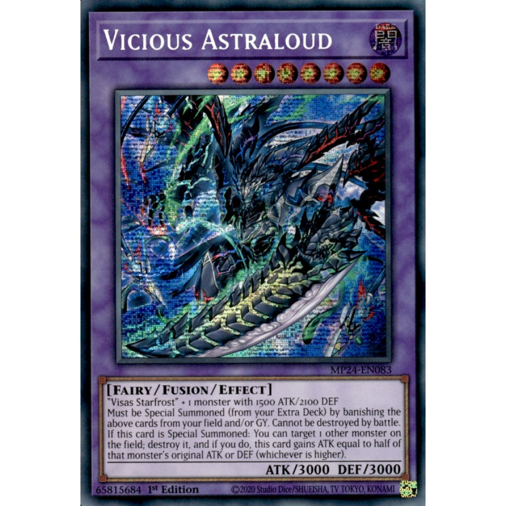 Vicious Astraloud MP24-EN083 Prismatic Prismatic Secret Rare Yu-Gi-Oh 25th Anniversary Tin: Dueling Mirrors in Art