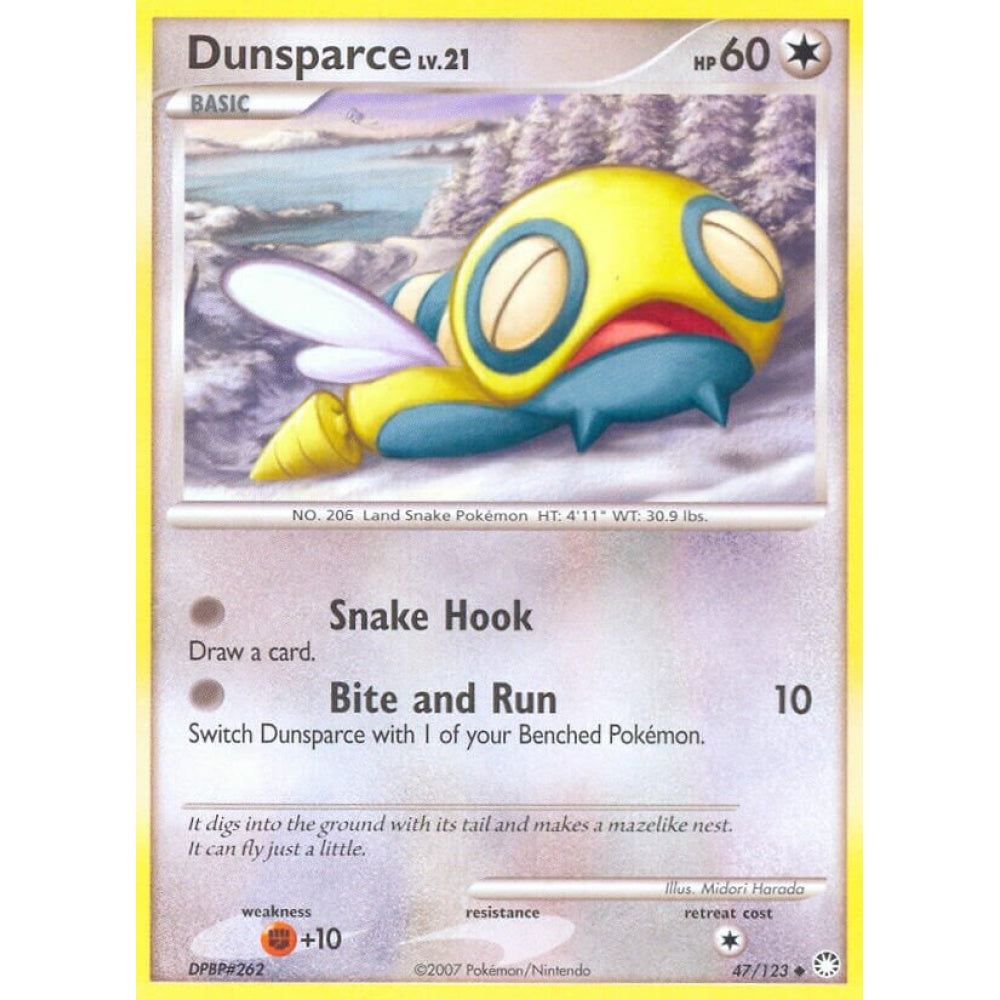 Dunsparce Uncommon 47/123 Pokemon Card Game Mysterious Treasures