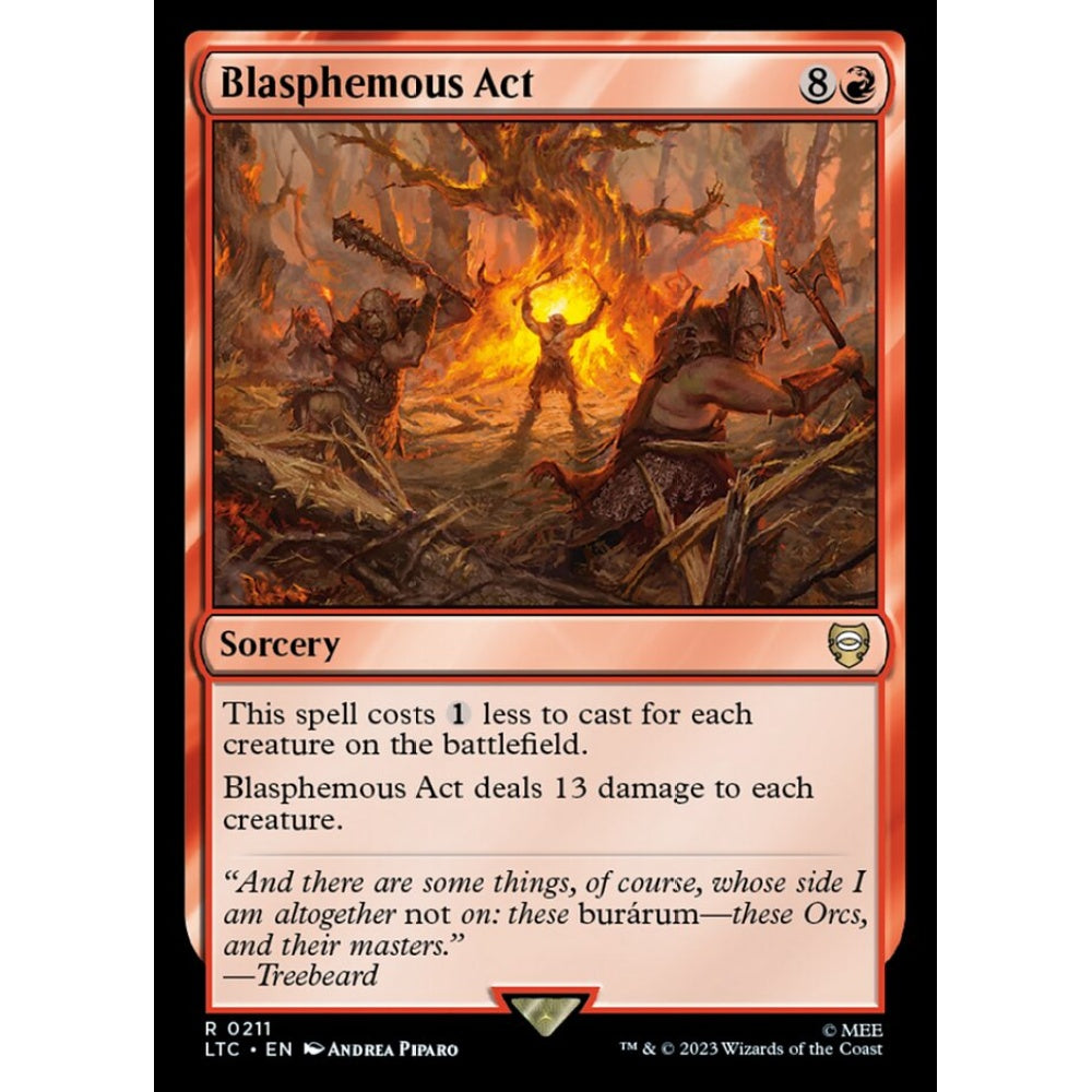 Blasphemous Act, rare, 211, Magic the Gathering, Tales of Middle-earth Commander