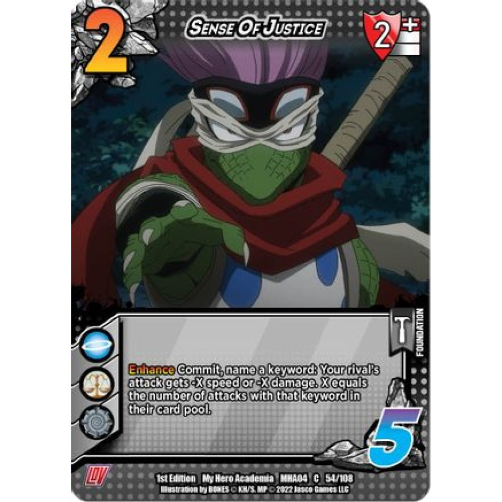 Sense Of Justice, 054/108, C, UniVersus, MHA04 League of Villains